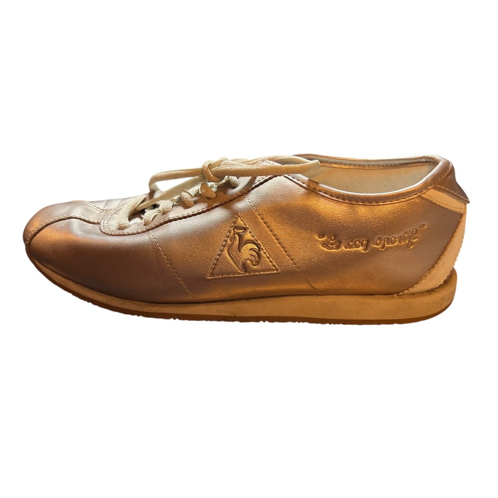 Le Coq Sportif Rose Gold Metallic Leather Sneakers‎ Women's Size 8.5